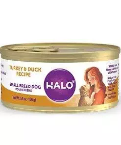 Halo Wet Dog Food For Small Dogs, Grain Free, Turkey & Duck 5.5 Ounce (Pack of 12)