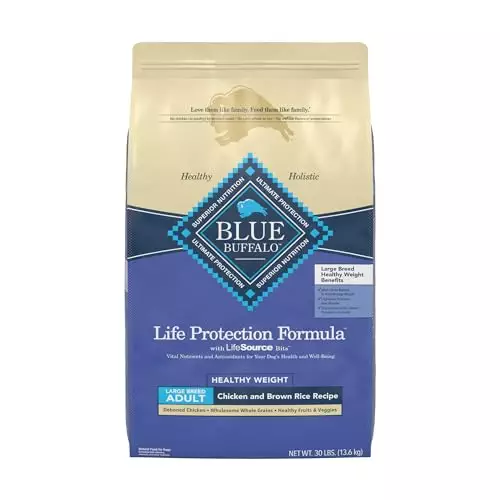 Blue Buffalo Life Protection Formula Natural Adult Large Breed Healthy Weight Dry Dog Food, Chicken and Brown Rice 30-lb