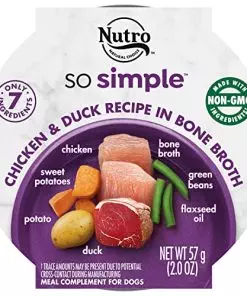 Nutro So Simple Meal Complement Wet Dog Food Chicken and Chicken & Duck Recipes in Bone Broth 10-Count Variety Pack, 2 oz. Tubs