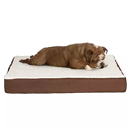 Orthopedic Dog Bed with Memory Foam and Sherpa Top Removable, Machine Washable Cover Pet Bed by Petmaker