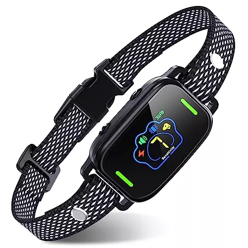 Jewyow Dog Bark Collar for 8-150 Ib Dogs, Automatic Anti-Barking Collar with 7 Adjustable Sensitivity & Beep, Vibration, Shock (5 Modes), Type-C Rechargeable Collar, Waterproof