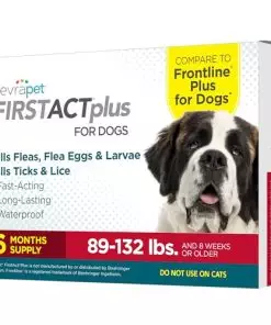 FirstAct Plus Flea Treatment for Dogs, Extra Large Dogs 89+ lbs, 6 Doses, Same Active Ingredients as Frontline Plus Flea and Tick Prevention for Dogs