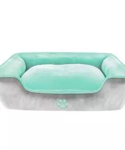 Dog Bed for Large and Medium Dogs, 35x27x6.5 Inches – Machine Washable Pet Bed Couch with Waterproof Liner, Removable Cover & Non-Skid Bottom (Pale Grey and Pale Green)