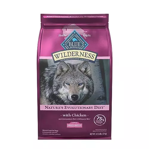 Blue Buffalo Wilderness High Protein Natural Small Breed Adult Dry Dog Food plus Wholesome Grains, Chicken 4.5 lb bag