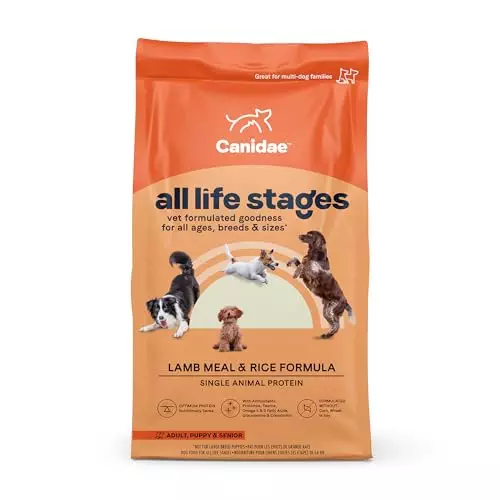 Canidae All Life Stages Premium Dry Dog Food for All Breeds, All Ages, Lamb Meal & Rice Formula, 5 lbs.