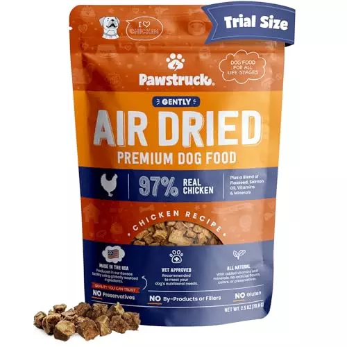 Pawstruck All Natural Air Dried Dog Food w/Real Chicken – Grain Free, Made in USA, Non-GMO & Vet Recommended – High Protein Limited Ingredient Full-Feed – for All Breeds & Ages – 2.5oz Trial Bag