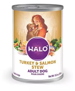 Halo Adult Dog Turkey & Salmon Stew 13.2 oz Can (Pack of 6)