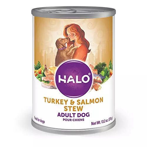 Halo Adult Dog Turkey & Salmon Stew 13.2 oz Can (Pack of 6)