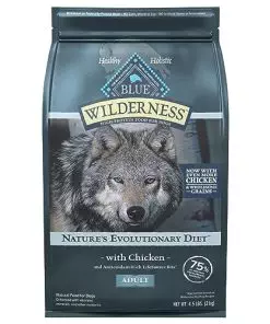 Blue Buffalo Wilderness High Protein Natural Adult Dry Dog Food plus Wholesome Grains, Chicken 4.5 lb bag