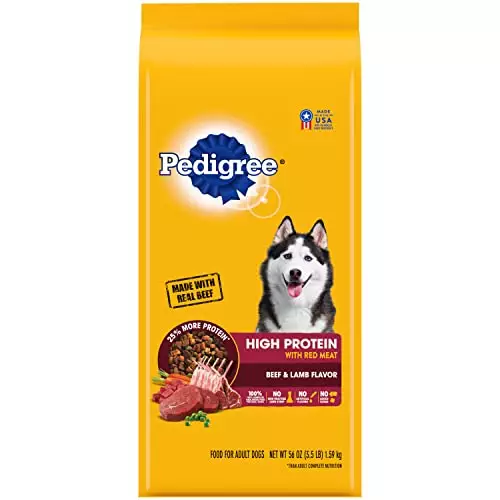 PEDIGREE High Protein Adult Dry Dog Food Beef and Lamb Flavor Dog Kibble, 3.5 lb. Bag