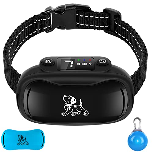 Awaiymi Dog Bark Collar Upgraded Intelligent with 3 Modes(Beep,Vibration,Shock), 7 Adjustable Sensitivity Levels Rechargeable&Waterproof Dog Barking Collar Easy to Use for Small, Medium ,Large Dogs