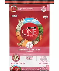 Purina ONE Natural, Sensitive Stomach Dry Dog Food, +Plus Skin & Coat Formula – 16.5 lb. Bag