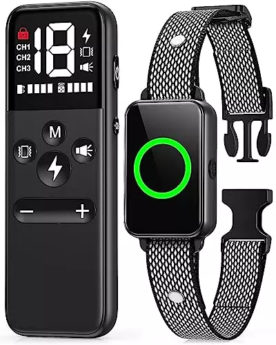 Haoteful Dog Shock Collar with Remote Control 2600FT, Shock Collar for Large Medium Small Dogs 10-120lbs, 3 Modes Beep, Vibration, Static Shock, Security Lock, Waterproof (Black)