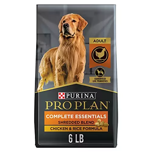 Purina Pro Plan High Protein Dog Food With Probiotics for Dogs, Shredded Blend Chicken & Rice Formula – 6 lb. Bag