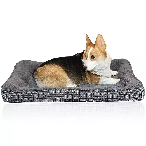 Dog Beds Mattress Crate Pad for Medium/Large Dogs Fit Metal,Ultra Soft, Washable & Anti-Slip Kennel Pad for Dogs Cozy Sleeping Mat,Gray 36inch