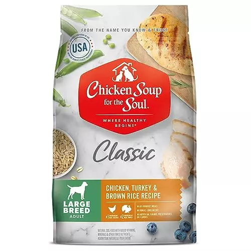 Chicken Soup for the Soul Pet Food – Large Breed Adult Dog Food Chicken Turkey & Brown Rice 28LB – Soy Free, Corn Free, Wheat Free | Dry Dog Food Made with Real Ingredients