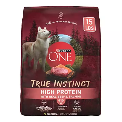 Purina ONE True Instinct High Protein Formula with Real Beef and Salmon Dry Dog Food – 15 lb. Bag