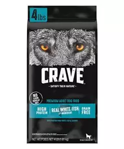 CRAVE Grain Free High Protein Adult Dry Dog Food, White Fish & Salmon, 4 lb. Bag