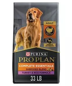 Purina Pro Plan High Protein Dog Food With Probiotics for Dogs, Shredded Blend Turkey & Rice Formula – 33 lb. Bag