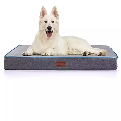 SunStyle Home Large Dog Bed, Orthopedic Egg Crate Foam, Waterproof, Machine Washable, Indoor and Outdoor Use, Fits Dogs Up to 100lbs