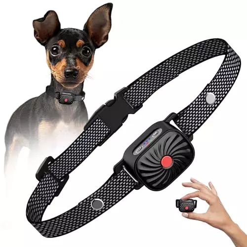 Bark Collar for Small/Medium Dogs, No Shock Anti Bark Collar, Rechargeable Anti Barking Collar w/2 Vibration & Beep Modes, Waterproof Shockless Smart Dog Stop Barking Control Device
