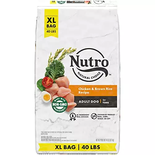 NUTRO NATURAL CHOICE Adult Dry Dog Food, Farm-Raised Chicken & Brown Rice Recipe Kibble, 40 lb. Bag