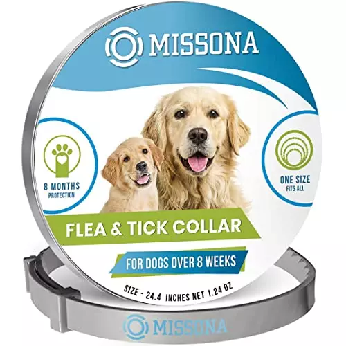 Flea Collar for Dogs Small and Large/Natural Flea and Tick Prevention for Puppy with Essential Oil Protection and Treatment, Adjustable Size and Random Design