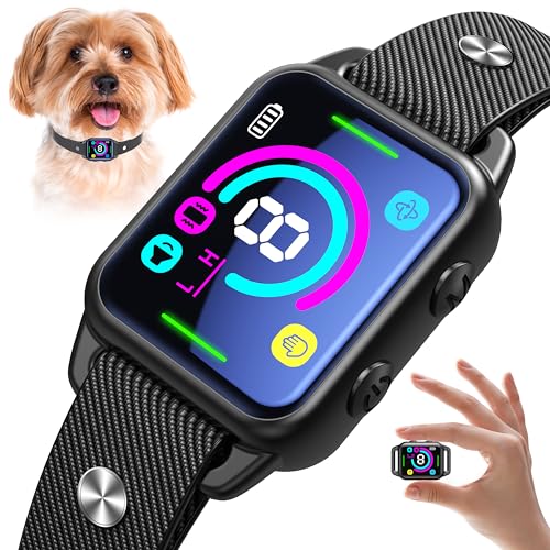 Bark Collar for Small Medium Dogs, Humane No Shock Dog Bark Collar with 2 Vibrations Beep, Rechargeable Anti Barking Collar with 8 Adjustable Sensitivity, Smart No Bark Collars for Small Dogs