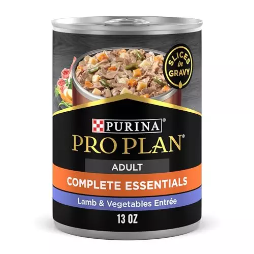 Purina Pro Plan High Protein Dog Food Wet Gravy, Lamb and Vegetables Entree – (12) 13 oz. Cans
