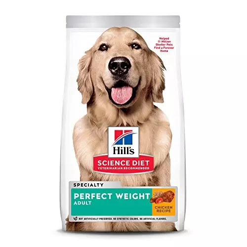 Hill’s Science Diet Dry Dog Food, Adult, Perfect Weight for Healthy Weight & Weight Management, Chicken Recipe, 4 lb Bag