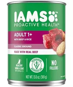 IAMS PROACTIVE HEALTH Adult Wet Dog Food Classic Ground with Beef and Whole Grain Rice, 12-Pack of 13 oz. Cans