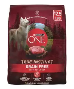 Purina ONE Grain Free Natural Dry Dog Food, True Instinct With Real Beef – 12.5 lb. Bag