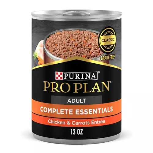 Purina Pro Plan High Protein Dog Food Wet Pate, Chicken and Carrots Entree – (Pack of 12) 13 oz. Cans