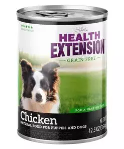 Health Extension Wet Dog Food, Gluten and Grain-Free, Healthy Natural Food Canned for Puppies, Chicken Recipe