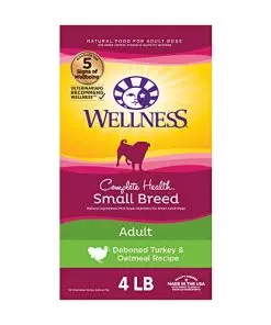 Wellness Complete Health Small Breed Dry Dog Food with Grains, Natural Ingredients, Made in USA with Real Turkey, For Dogs Up to 25 lbs, (Adult, Turkey & Oatmeal, 4-Pound Bag)