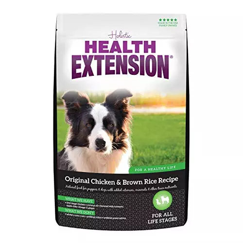 Health Extension Dry Dog Food, Natural Food with Added Vitamins & Minerals, Suitable for Puppies & Dogs, Original Chicken & Brown Rice Recipe (4 Pound / 1.8 kg)