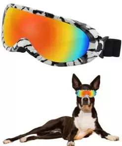 Pets Sunglasses for Medium,Large Dog UV Goggles Breathable Sweat Windproof Anti-Dust Snowproof Glasses with Elastic Straps Zebra Print