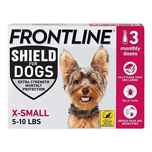 Frontline Shield Flea & Tick Treatment for X-Small Dogs 5-10 lbs., Count of 3