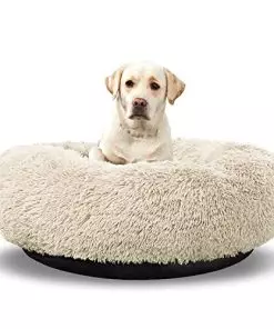 Washable Dog Round Bed Large Dogs, Donut Dog Bed Medium Dog, Comfy Dog Calming Cuddler Bed