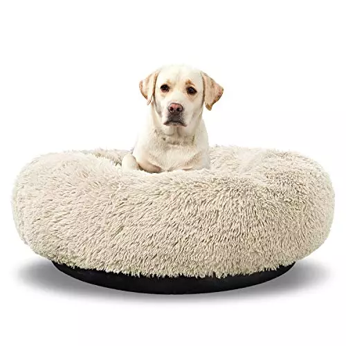 Washable Dog Round Bed Large Dogs, Donut Dog Bed Medium Dog, Comfy Dog Calming Cuddler Bed