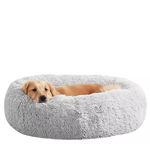 METCHIC Calming Dog Beds Large Dogs, Anxiety Dog Beds Medium Dogs, Dog Cuddler Beds Small Dogs, 36”