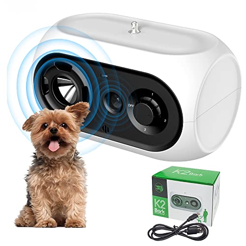 Anti Barking Box for Dogs, 3 Frequency Levels Dog Bark Deterrent Devices, Safe Anti Dog Barking Device Indoor, Dog Bark Deterrent Devices Outdoor, Dog Barking Silencer for Small Large Dogs, White