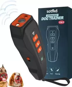 sotfkd Dog Bark Deterrent Devices, Rechargeable Ultrasonic Dog Bark Deterrent, Controls, 33 ft. Range, Human and Dog Safe, Portable & Rechargeable, Behavioral Training Aid