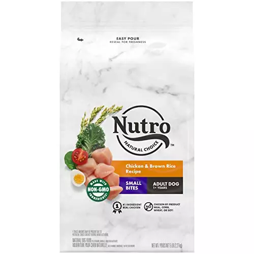 Nutro Core Dry Dog Natural Choice Adult Small Bites Dry Dog Food, Chicken & Brown Rice Recipe Dog Kibble, 5 lb. Bag