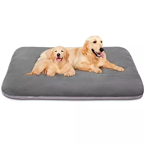 Magic Dog Super Soft Extra Large Dog Bed, 47 Inches Jumbo Orthopedic Foam Pet Beds with Anti Slip Bottom, Dog Sleeping Mattress with Removable and Washable Cover, Grey XL