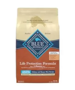 Blue Buffalo Life Protection Formula Natural Senior Large Breed Dry Dog Food, Chicken and Brown Rice 34-lb