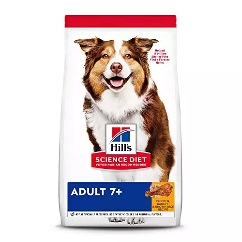 Hill’s Science Diet Dry Dog Food, Adult 7+ for Senior Dogs, Chicken Meal, Barley & Brown Rice Recipe, 15 lb. Bag