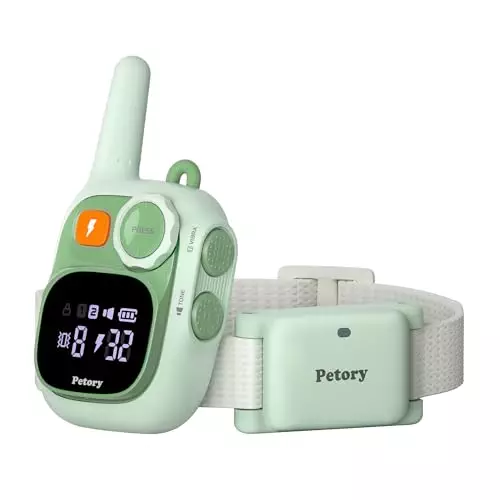 Petory Dog Training Collar – 3000Ft Shock Collar with Remote for 5-100lbs Small Medium Dogs, IPX7 Waterproof Rechargeable Training Collar with Beep, Vibration(1-8), Safe Shock(0-32)
