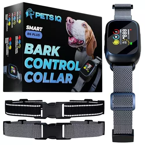 Dog Bark Collar, Dog Anti Bark Collar with New Chip with Smart Recognition of Dog’s Barking with Microprocessor, 2 Straps with Reflective for Small Medium Large Dogs