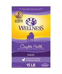 Wellness Complete Health Dry Dog Food with Grains, Natural Ingredients, Made in USA with Real Meat, All Breeds, For Adult Dogs (Chicken & Oatmeal, 15-Pound Bag)